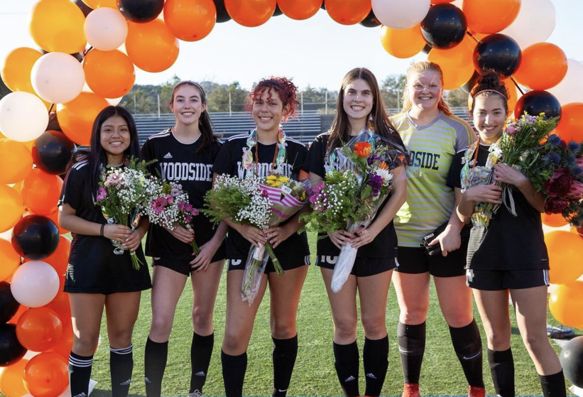 Girls+varsity+soccer+celebrates+senior+night+with+a+win+against+Carlmont.